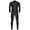 Black, variant on Men's Long Sleeve Zipper Bodysuit Gymnastics Yoga High Neck One Piece Spandex Unitard Black M