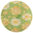 thumbnail image 3 of Floral Colorful Flower Round Small Area Rug, Print Non Slip Washable Floor Mat, Soft Throw Rug for Living Room, Powder Room Entryway, Bathroom, Bedside, 3 of 6