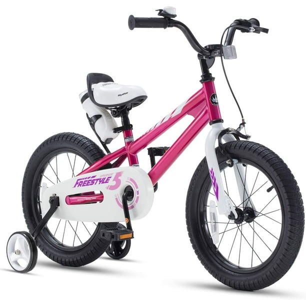 RoyalBaby Freestyle 16" Fuchsia Kids Bike Boys and Girls Bicycle with