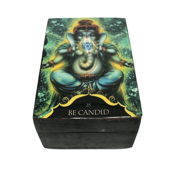 Soul Sticks Ganesha Wooden 6" x 4" Boxes For Jewelry, Memory, Sage, Storage or Incense Box