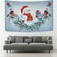 thumbnail image 2 of FREEAMG Tapestry Wall Hanging Christmas Cute Snowman Santa Hat Snowflake Birds Tapestry Decorative Tapestries Wall Art Wall&nbsp;Blanket&nbsp;Bedding Tapestry for Bedroom Living Room Dorm 90"x60", 2 of 7