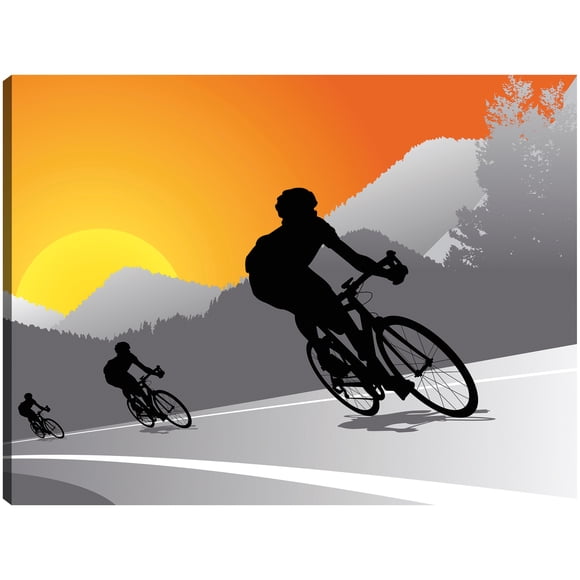 Cuadro Decorativo - Carrera hasta la meta Ciclistas