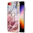 thumbnail image 2 of Mantto For iPhone SE 2022 Case,Ring Holder Stand Marble Pattern 3 in 1 Rugged Shockproof Hybrid Hard PC Soft Rubber Bumper Drop Protective Girls Women Boy Men Phone Cases,Rose, 2 of 6