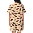 thumbnail image 4 of Womens Pajama Sets With Pocket, Brown Beige Chocolate Print Lounge Sets Short Sleeve Sleepwear PJ Sets for Women, 4 of 6
