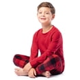 thumbnail image 3 of Fruit of the Loom Boy's Sleep Long Sleeve Top & Velour Fleece Pajama Set, 2-Piece, Sizes 4-16, 3 of 11