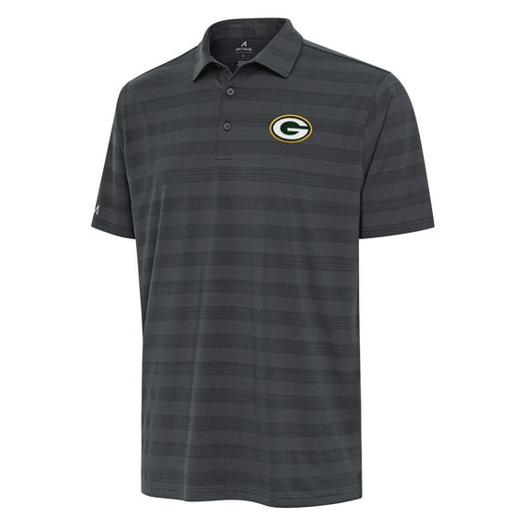 Men's Antigua Pewter Green Bay Packers Tunnel Polo
