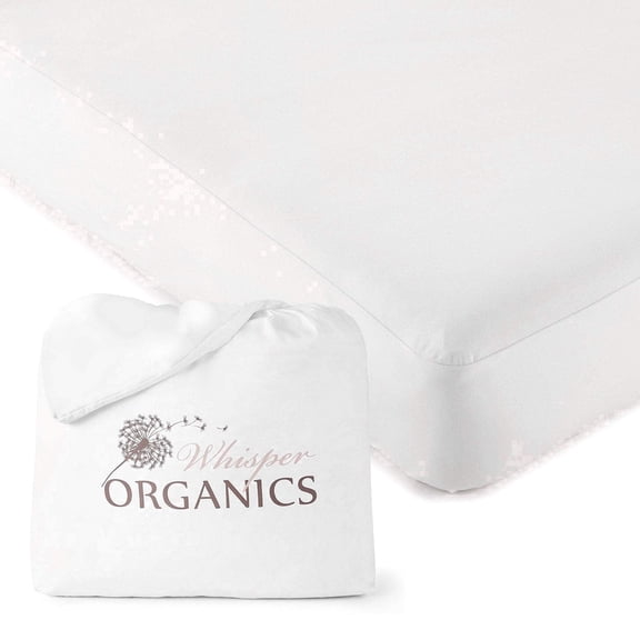 Organic Waterproof Mattress Protector - 100% GOTS & Fairtrade Cotton, Silent & Breathable, Fits up to 17" Deep, Hypoallergenic, Machine Washable