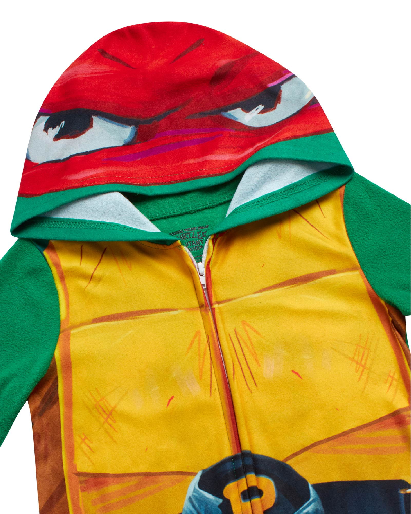 Teenage Mutant Ninja Turtles Boys' Pajamas - Ninja Turtles Zip Up Onesie Fleece Coverall (Size:4-10)