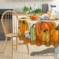 thumbnail image 4 of Fall Round Tablecloth 60 Inch Fall Decorations for The Home Pumpkin Leaves Table Cloth for Round Harvest Season, Autumn Tablecloths Cover Oblong Polyester Vintage for Thanksgiving Picnic Party Dinner, 4 of 6