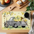 thumbnail image 2 of Summer Lemons Placemats Set of 4 Rustic Black Plaid Truck Fruits Yellow Place Mats Indoor Wipeable Table Mats Washable Cloth Dining Table Placemats for Kitchen Holiday Party Home Decor 13x19 Inch, 2 of 9