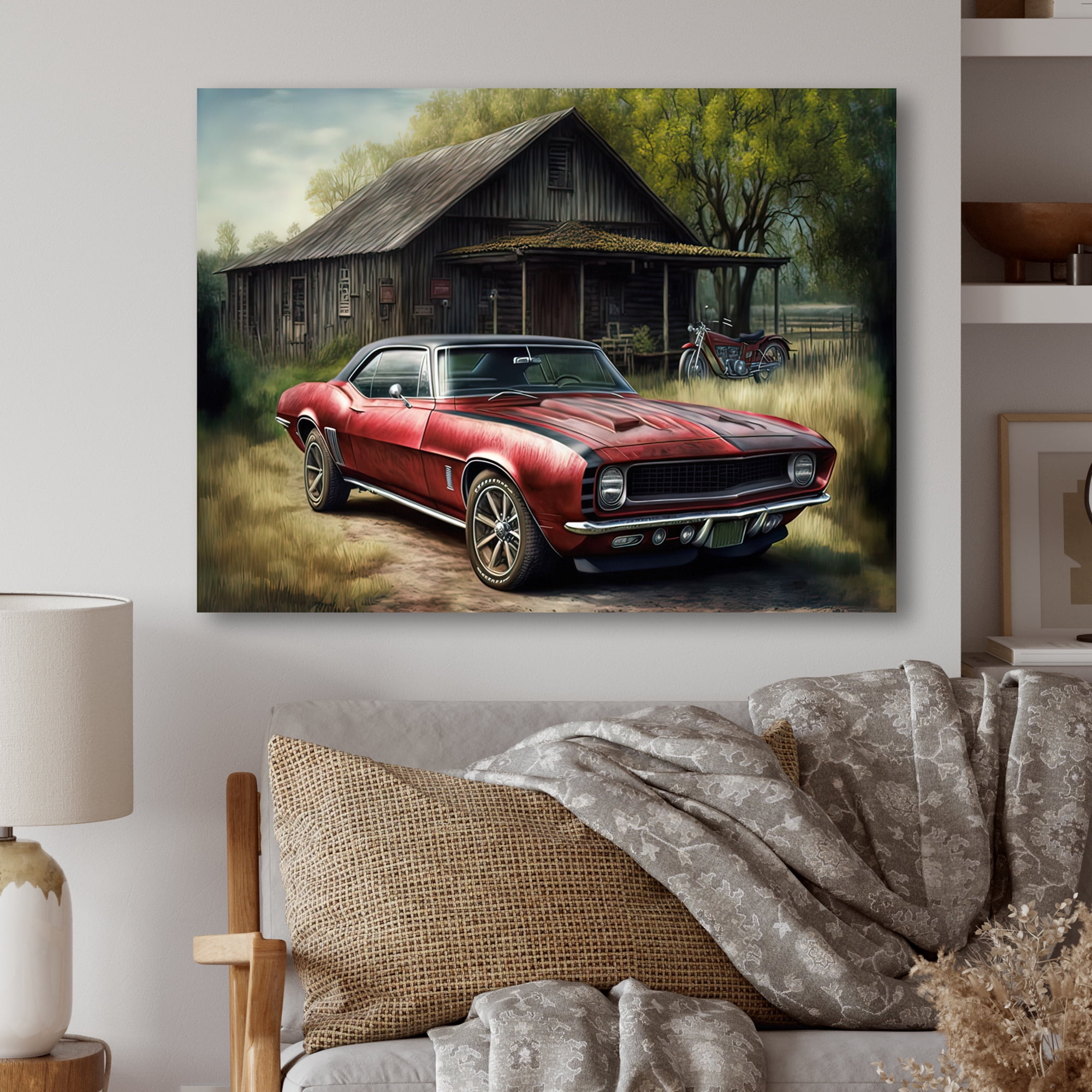 Designart Camero In Barn IV Canvas Wall Art