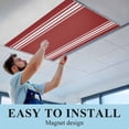 thumbnail image 6 of Red Striped Fluorescent Light Covers, Luxurious White Stripes Modern Abstract Art Magnetic Light Covers for Ceiling Lights, Fluorescent Ceiling Shade Filters for Classroom Bedroom Office 4x2Ft x 1PCS, 6 of 8