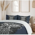 thumbnail image 6 of Ambesonne Indie Duvet Cover Sets, Owl Vintage Ornaments, 2-Queen, Charcoal Grey Dark Blue, 6 of 7