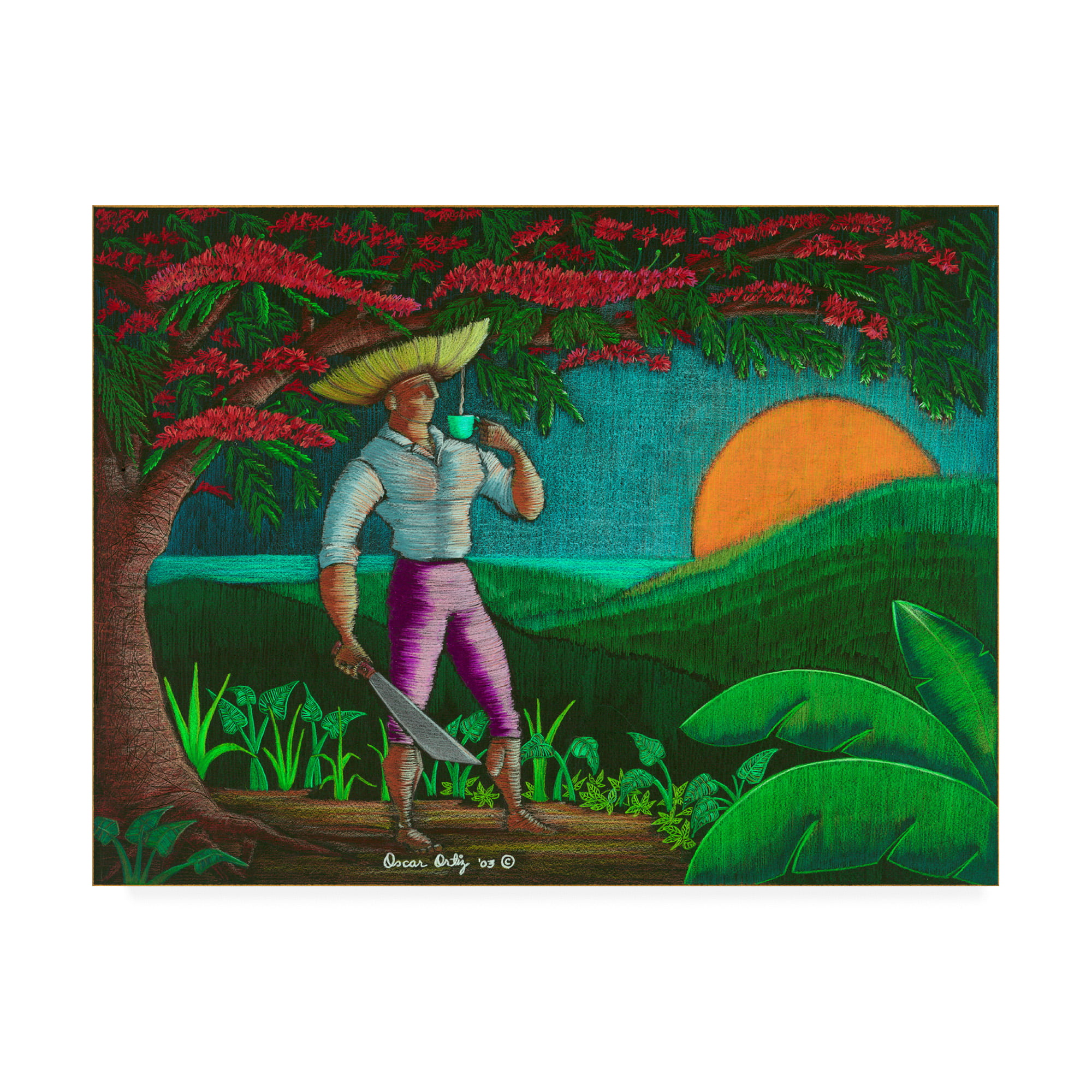Trademark Fine Art 'Machete Man' Canvas Art by Oscar Ortiz
