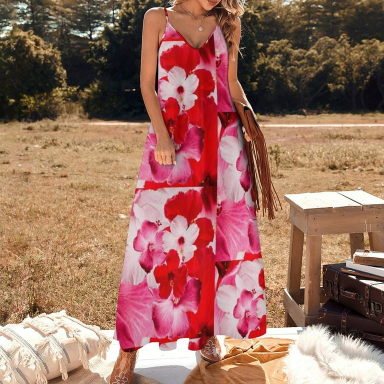 strapless open back dress Pink and Red Dress – Quiwi House main image 0