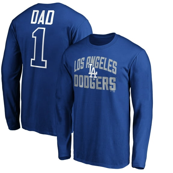 Men's Royal Los Angeles Dodgers Father's Day #1 Dad Long Sleeve T-Shirt