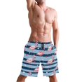 thumbnail image 5 of Dailycode Men's Quick Dry Swim Trunks Beach Shorts Casual Summer Board Shorts with Pockets, Flamingo with Heart, 5 of 8