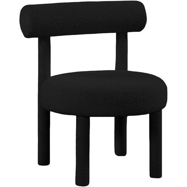 Meridian Furniture Parlor Black Boucle Fabric Accent Chair