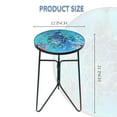 thumbnail image 4 of Wonder Garden Coastal Rust Resistant Metal Frame and Glass Top Round End Table, Blue, 4 of 7