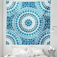 thumbnail image 1 of Circles Tapestry, Concentric Circles Mosaic Tiles Consist of Smaller Dots in Blue Shades Design, Fabric Wall Hanging Decor for Bedroom Living Room Dorm, 5 Sizes, Blue and White, by Ambesonne, 1 of 1