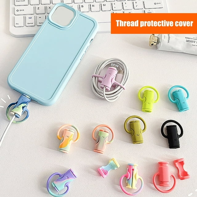 Charger Cable Protective Cover Silicone Cartoon Design Anti-break Wear-resistant Data Cables Protector Style A One Size