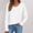 White, variant on Crunowin Long Sleeve Lace Shirts for Women, Fashion V Neck Loose Fit Casual Tops Trendy T Shirts Outfits Green XL