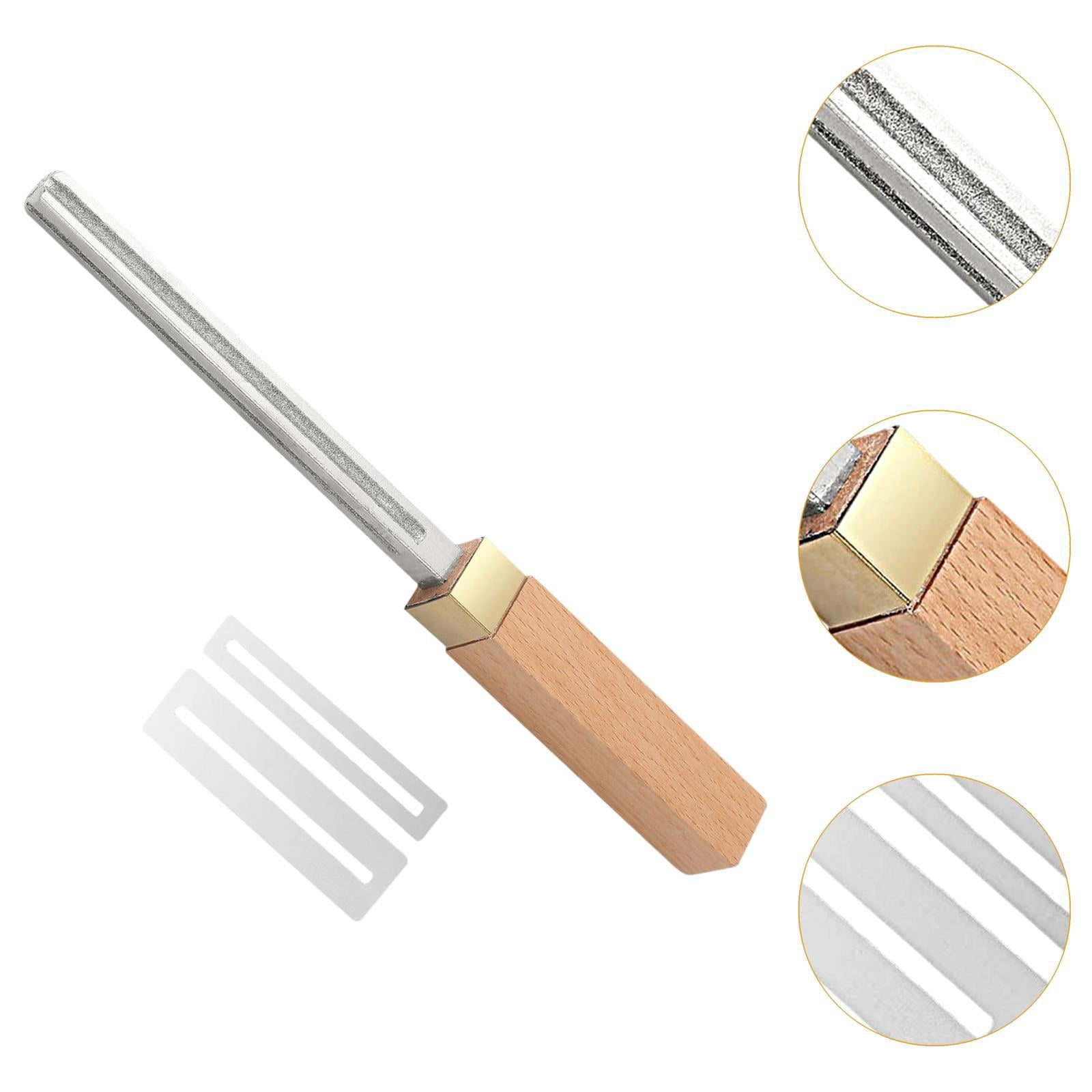 LeeQinersw Guitar Fret File Guitar Crowning File with 4 Crowning Grooves Fingerboard Protectors Repairing and Luthier Tools for Mandolin