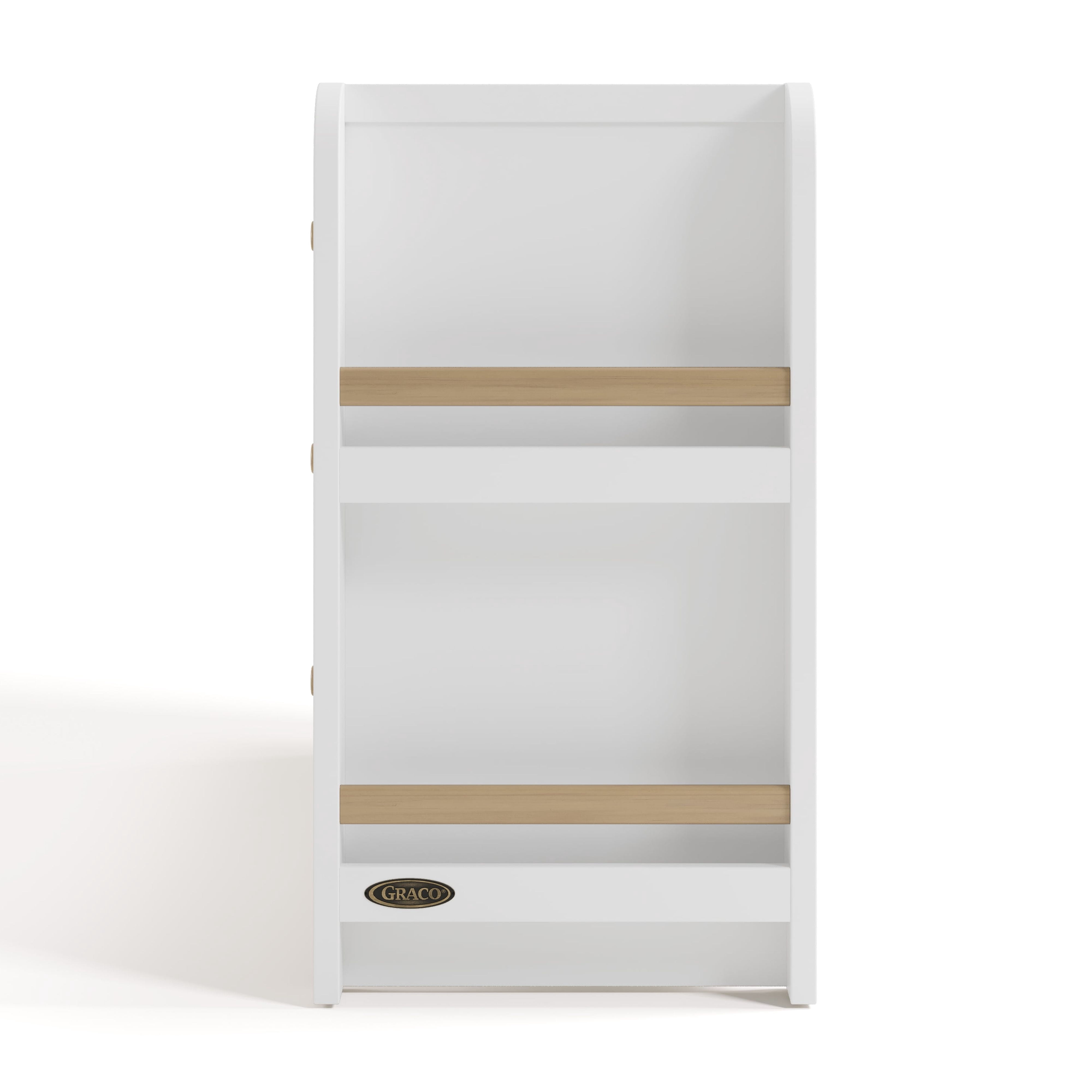 Graco Read-with-Me 6 Drawer Chest with Bookshelves, White with Driftwood