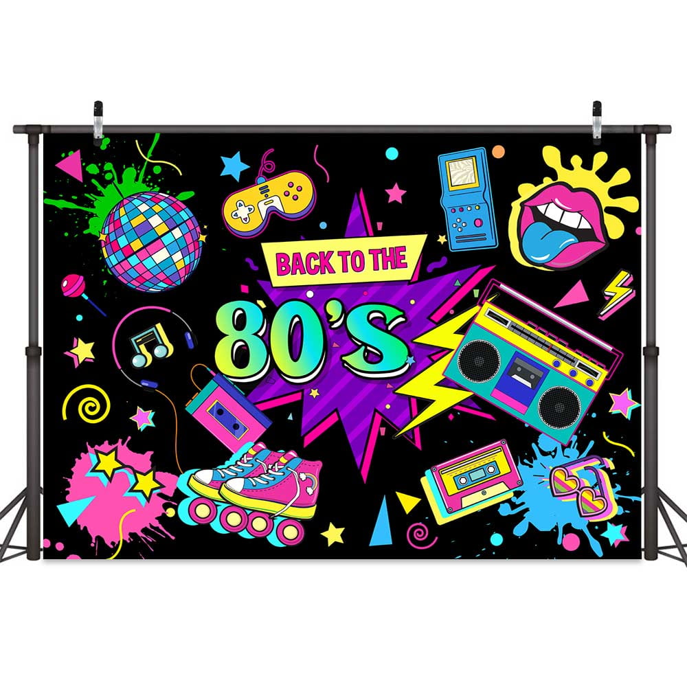 Vintage Disco-Hintergrund Für Coole Fotos – Neon, 3x2,4 M, Vinyl – Perfekt Für 60er Bis 90er Partys, Fotoshootings & Deko