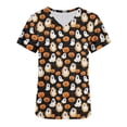 thumbnail image 6 of HOMBOM Essentials T Shirt for Women Funny Halloween Party Short Sleeve Soft V Neck Tees for Women Vintage Tops,XXL, 6 of 7