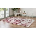 thumbnail image 4 of Unique Loom 3141374 7 x 10 ft. Salle Garnier Sofia Rectangular Rug, Burgundy, 4 of 5