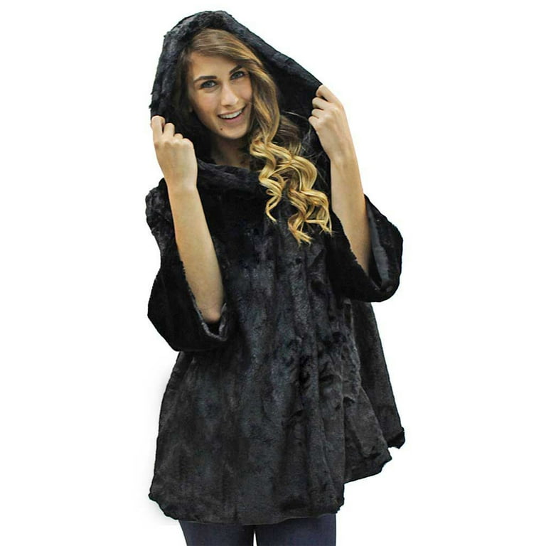 Faux fur hooded online swing coat