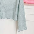 thumbnail image 5 of Ribbed Knit Cropped Cardigan For Girls Button Down Long Sleeve Crop Blouse Casual Lightweight Cute Bow Knot Outerwear Tops, 5 of 6