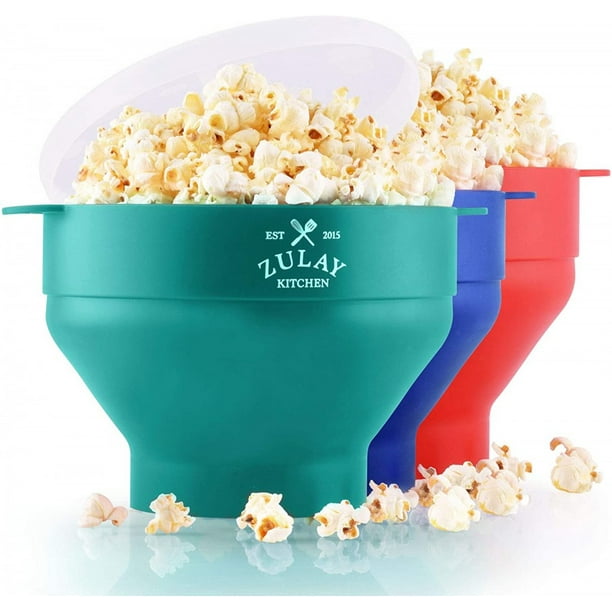 zulay kitchen microwave popcorn popper collapsible, bpa free silicone