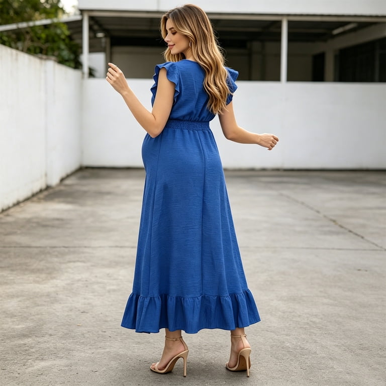 maternity flowy maxi dress Momyknows Chic Grenadine Ruched Off Shoulder Flowy Baby Shower Maternity Maxi Dress
