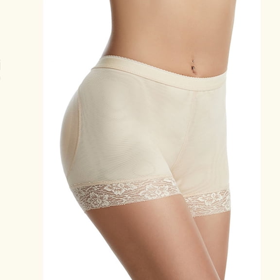 EazyTech Women's Plus Size Lace Trim Booty Shorts - High Waist Hip Lifting Shapewear