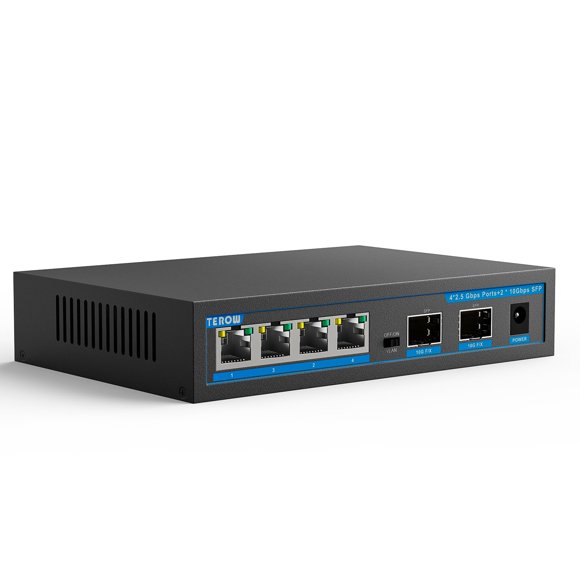 Switch TEROW Base-T de 6 puertos y 2,5 Gb con 2 puertos SFP+ de 10 Gb