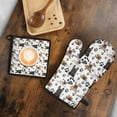 thumbnail image 5 of French Bulldog Footprint Kitchen Oven Mitt and Pot Holder Sets 2 Pcs for Baking, Cooking and Grilling, Heat Resistant Up To 392 °F, 5 of 7