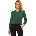 thumbnail image 1 of INSPIRE CHIC Blouse en Chiffon à Manches Longues pour Femmes, Vert Foncé m, 1 of 4