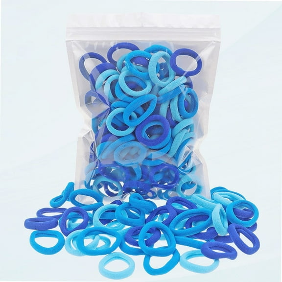 100 Pack Blue Color Nylon Small Hair Ties Toddlers Baby Girls' Hair Elastics