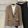 thumbnail image 5 of Trajes y blazers de hombre de un solo pecho finos, abrigos, chaquetas de corte entallado para hombre, blancos, casuales, de diseñador de lujo, de moda, nuevos y sencillos, 5 of 5