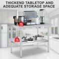 thumbnail image 6 of Ataucjin Stainless Steel Table for Prep & Work with Backsplash 30 x 24 Inches, Commercial Heavy Duty Table with Adjustable Under Shelf for Commercial Kitchen Restaurant Busines, 6 of 7