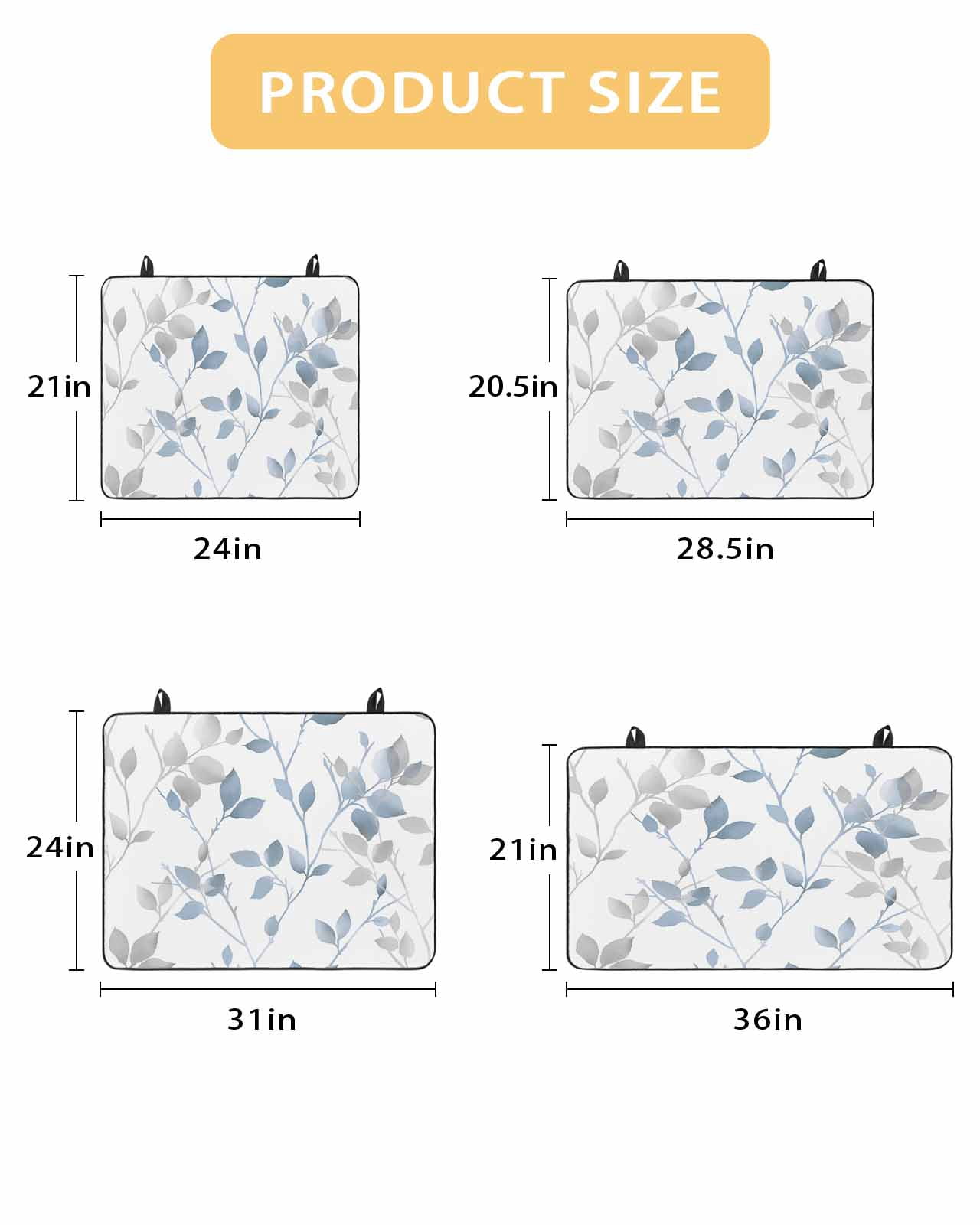 nqOlkjepod Large Induction Cooktop Protector Mat 24"x21", Blue Branches Leaves Stove Top Covers for Electric Stove, Spring Summer Botanical Pastoral Stove Burner Cover Mats, Glass Top Stove Cover