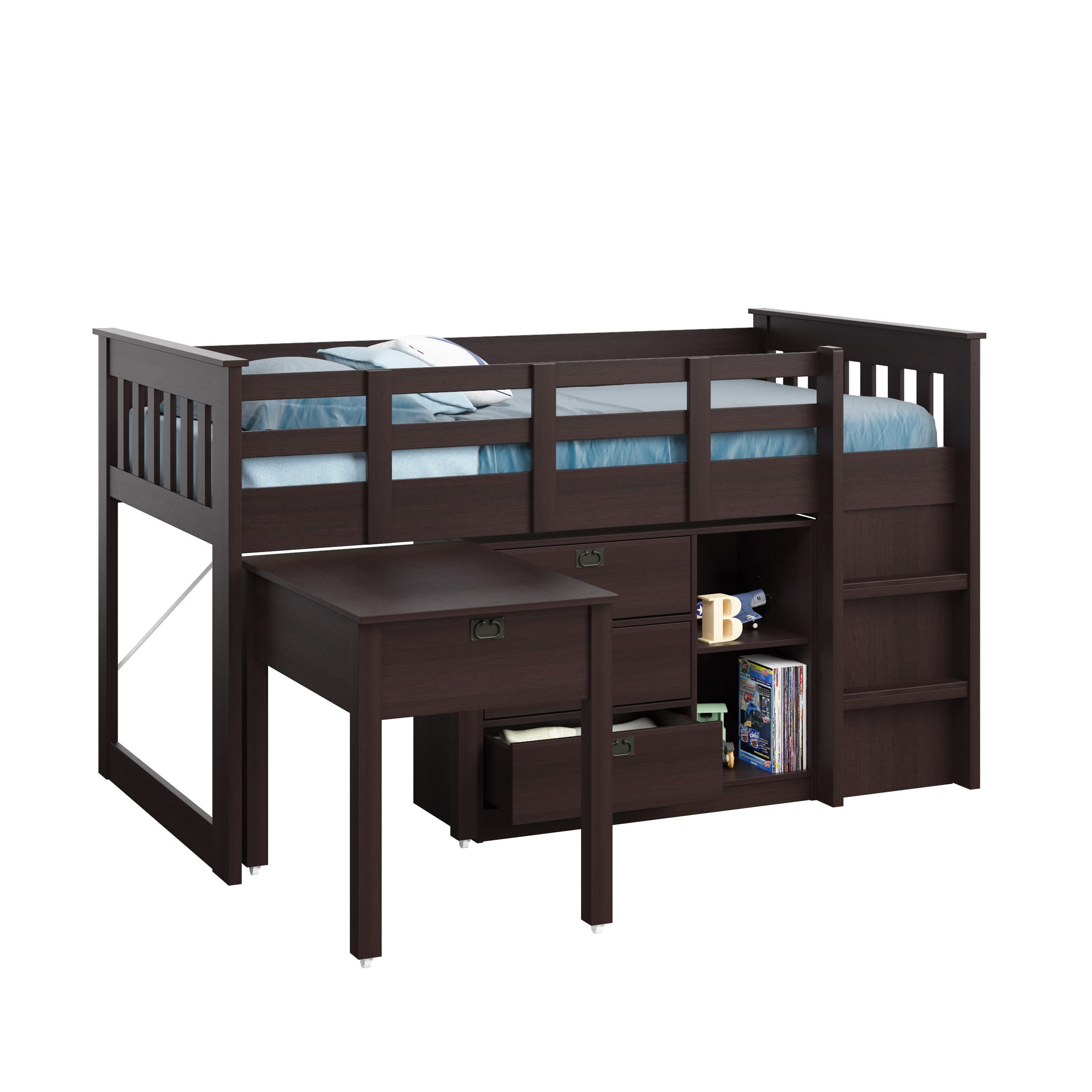 Corliving Madison Twin Loft Bed With Desk And Storage