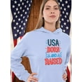 thumbnail image 2 of Usa Born And Raised Neon Hoodie Women -Image by Shutterstock, Female Medium, 2 of 4