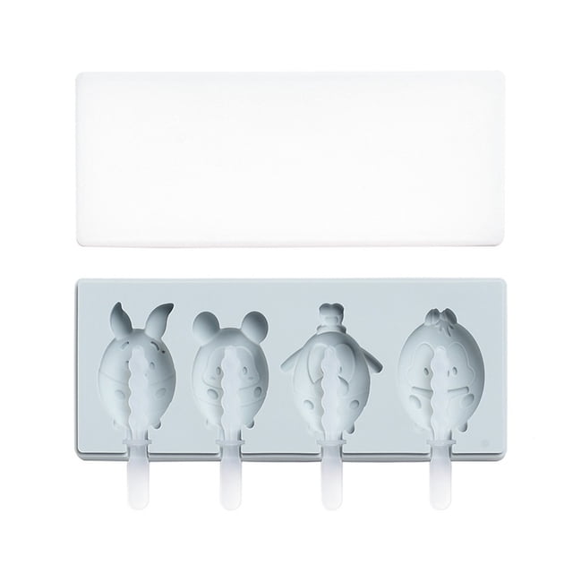 Molde de paletas de helado de silicona hecho a mano con tapa, divertido fabricante de helados DIY for niños