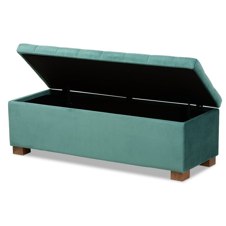 Baxton Studio Roanoke Modern and Contemporary Teal Blue Velvet