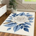 thumbnail image 6 of 1PC Blue and White Floral Area Rug Local Rug, Lightweight Washable Easy-to-Care Carpet Floor Mat Festival Gift, Suitable for Bedroom, Living Room, Office, Dining Room, Balcony, Room Accessones, 6 of 8