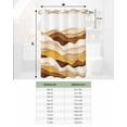 thumbnail image 6 of No Hook Shower Curtain with Snap in Liner, Gradient Ocean Waves Brown Orange Gradient Waves Hotel Shower Curtains for Bathroom, Washable Shower Curtain Liner Set with Mesh Top Window, 54"x78", 6 of 6