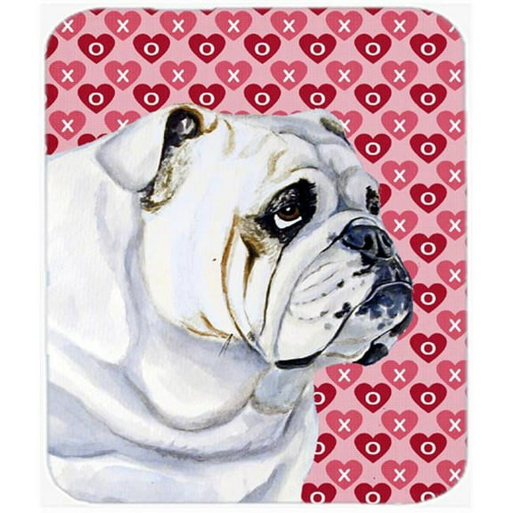 Bulldog English Hearts Love And Valentines Day Mouse Pad, Hot Pad Trivet